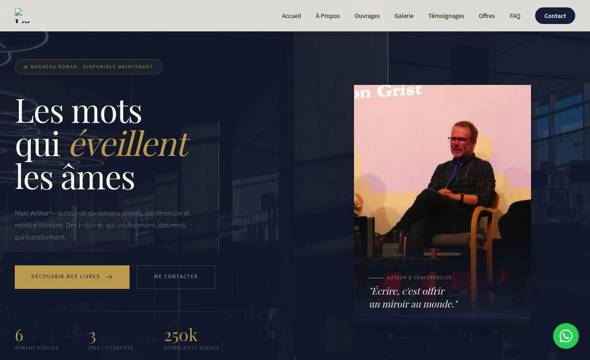 Auteur & Conférencier – Portfolio Littéraire Élégant