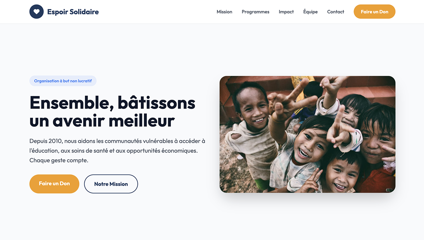 ONG Humanitaire - Espoir Solidaire